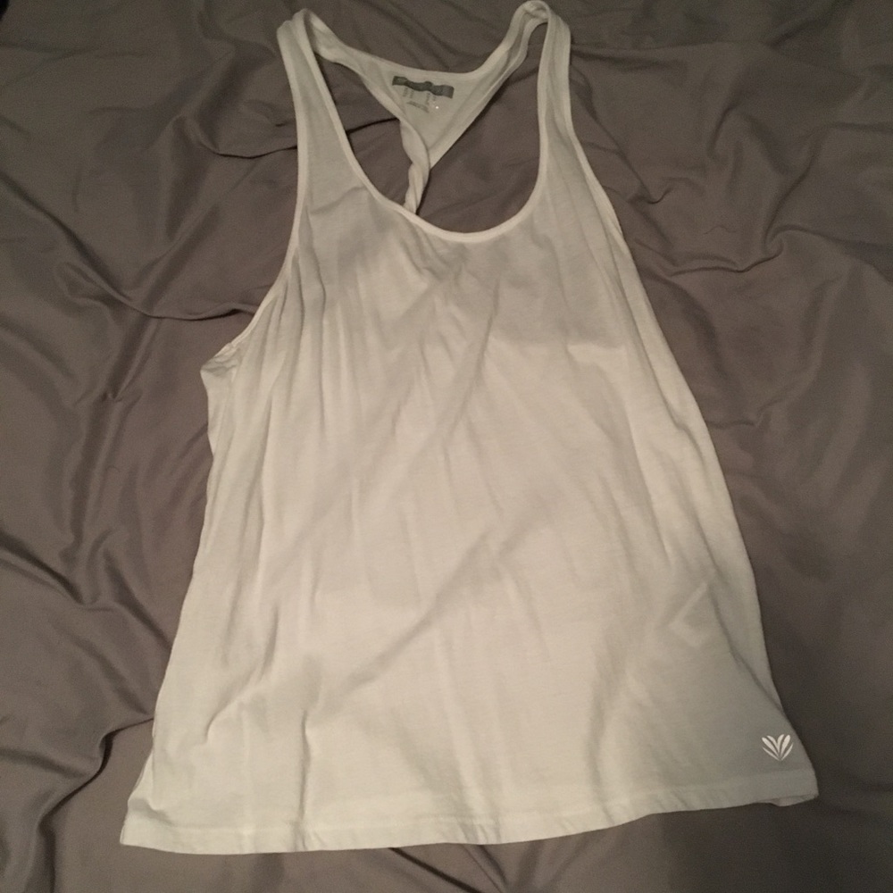 White racer back tank top